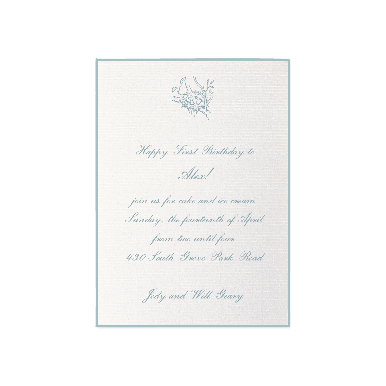 Surrey Motif Birthday Invitation
