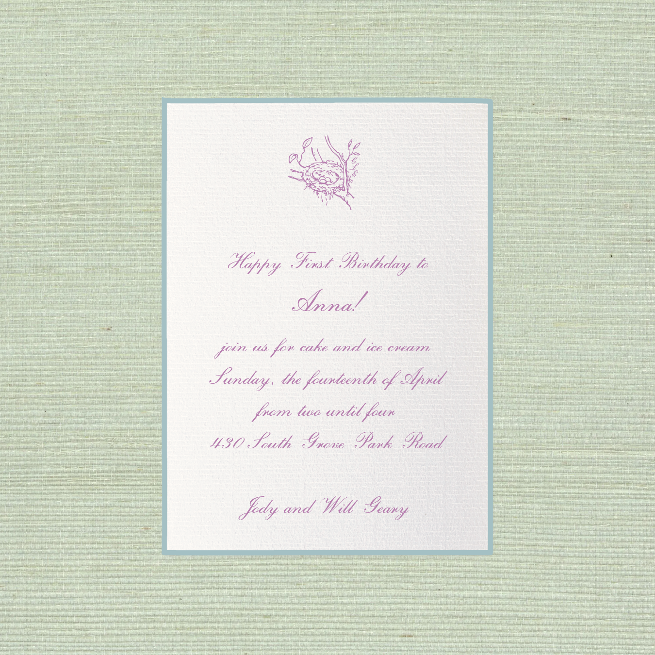 Surrey Motif Birthday Invitation