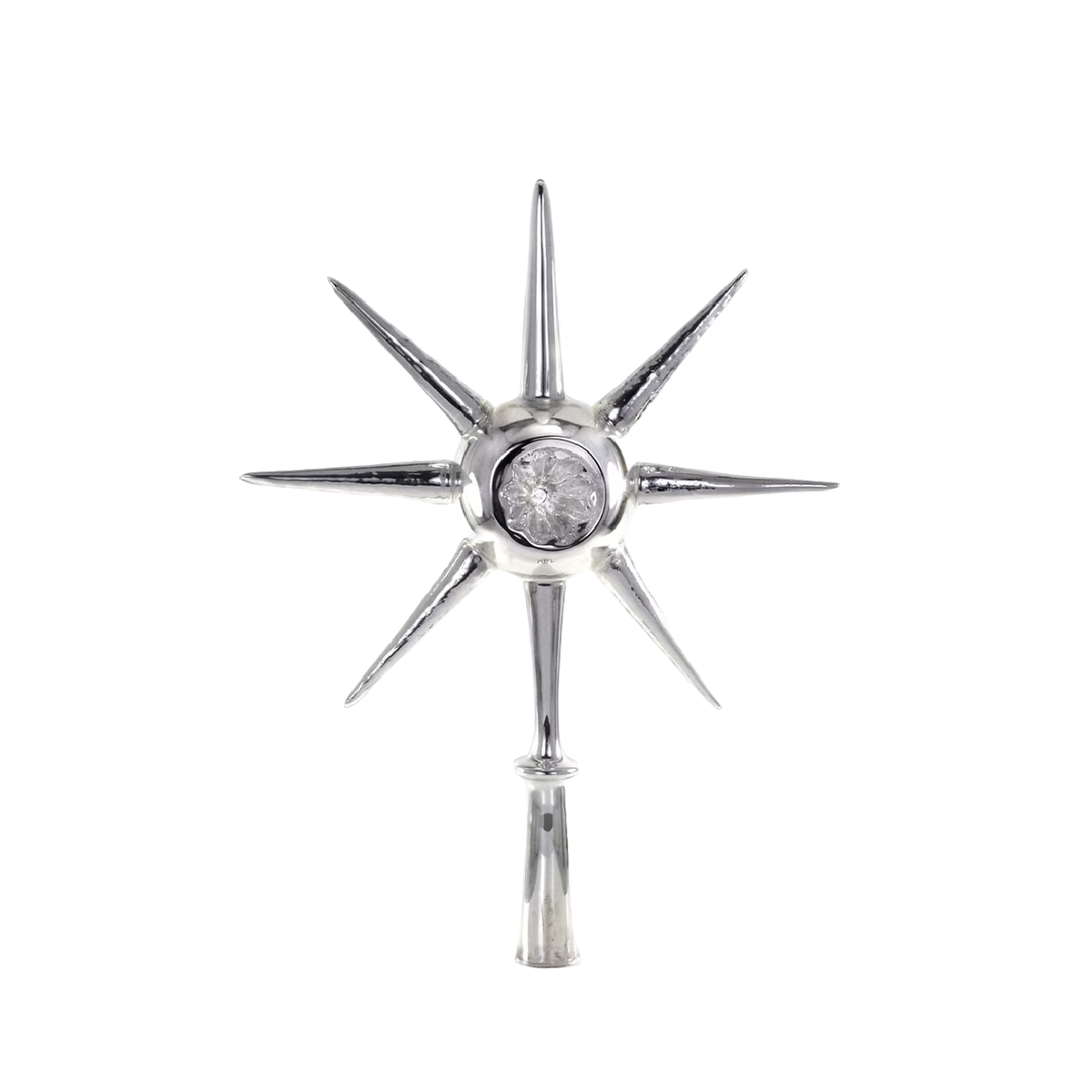 Celestial silver glass Christmas tree topper,
