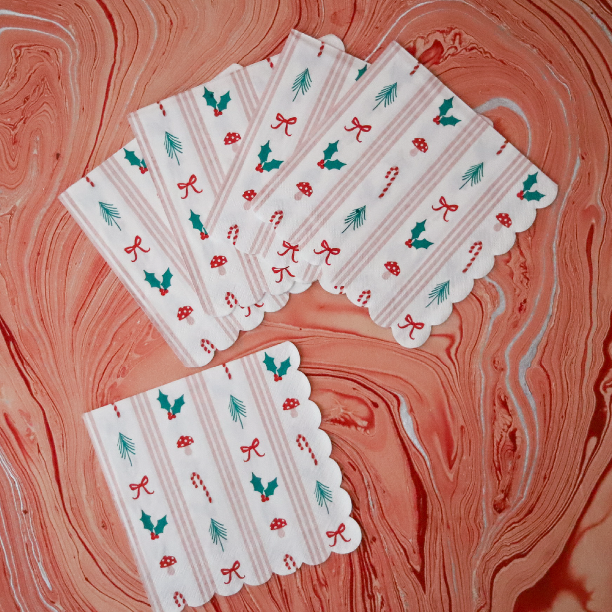 Festive Icon Stripes Cocktail Napkins