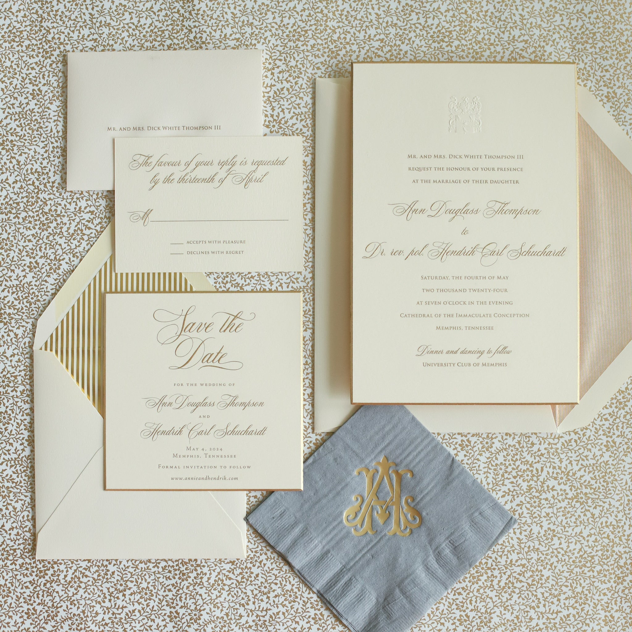 Signature Engraved Wedding Invitation