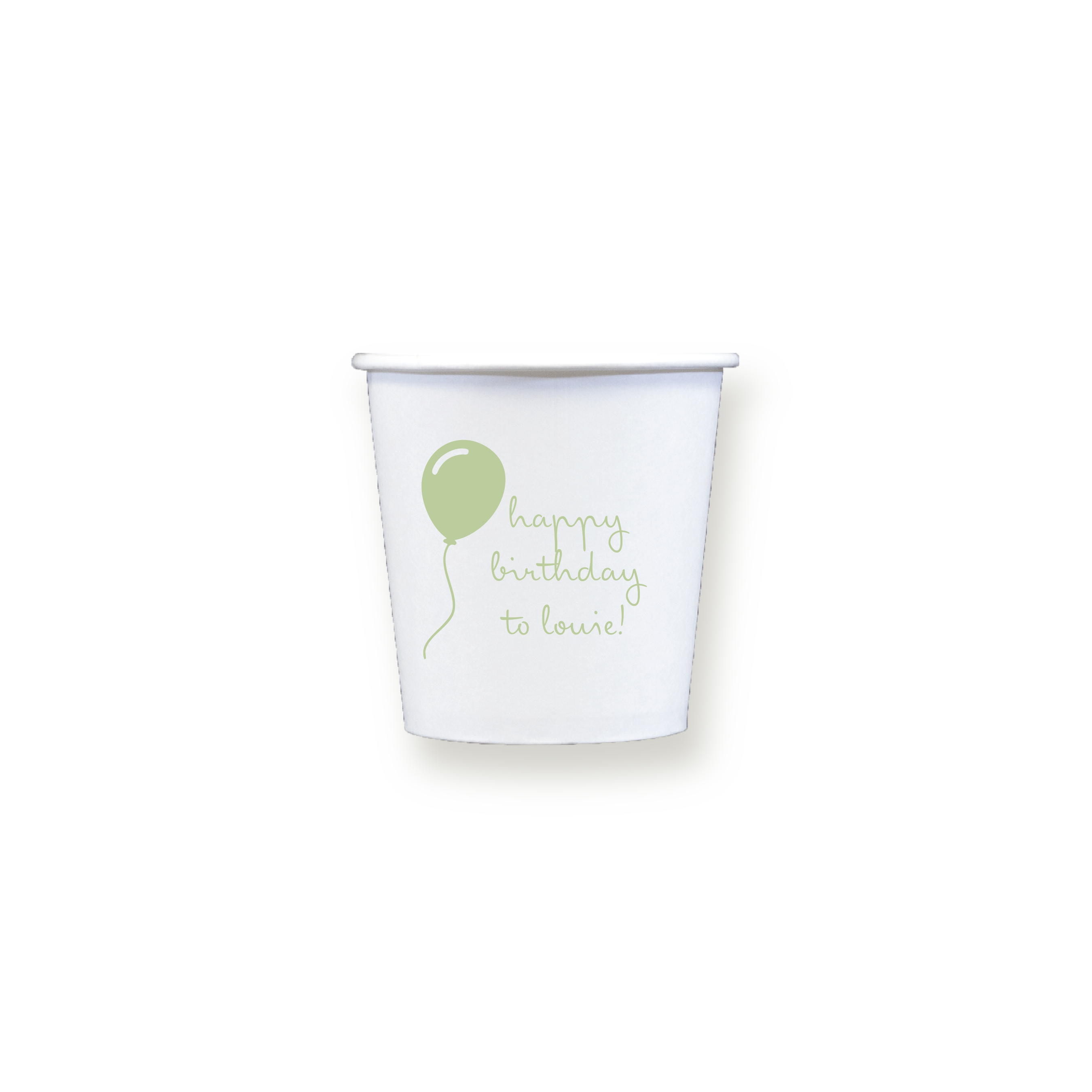 Balloon Birthday 4oz Paper Cups – Green