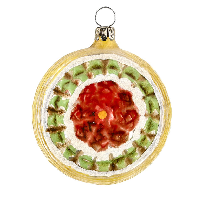 Red Rose Double Reflex Handblown Glass Ornament