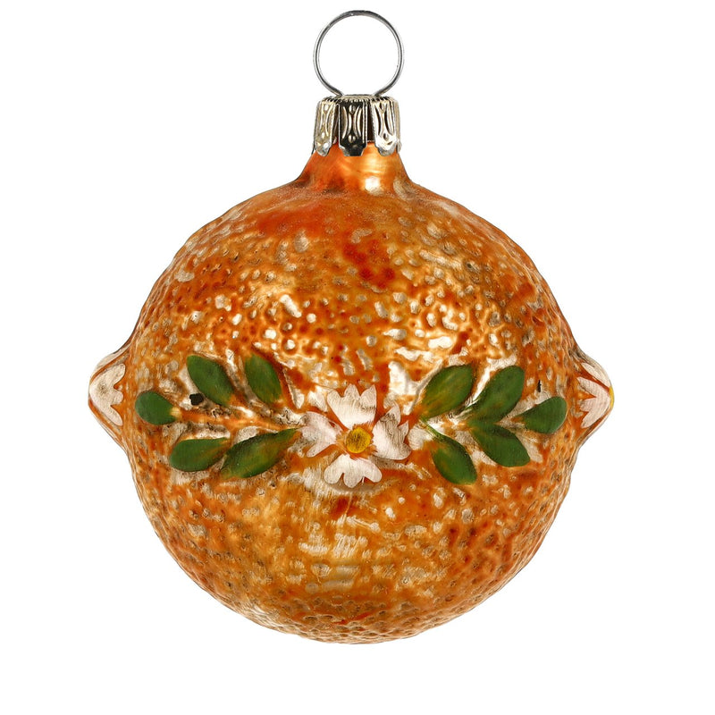 Orange Handblown Glass Ornament