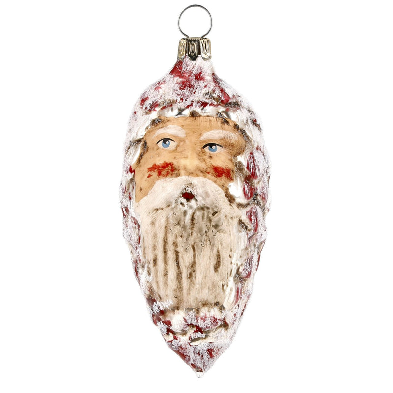 Pinecone Santa Handblown Glass Ornament