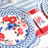 Light Blue Basketweave Dinner Paper Plates