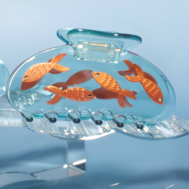 Goldfish Women's Hair Claw in Crystal Clear Blue Acetate