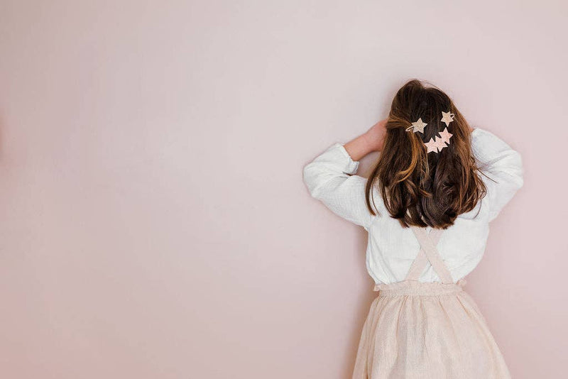 Pink Glitter Stars Hair Clips