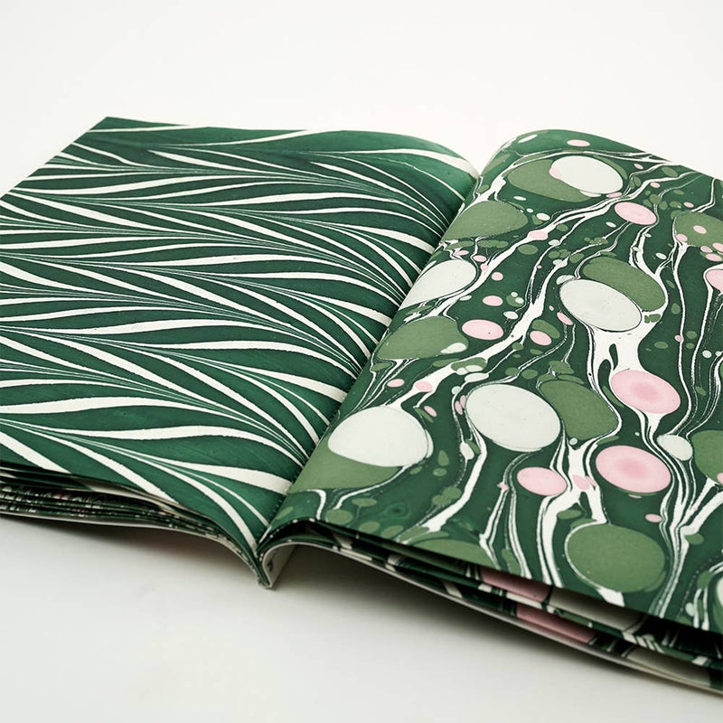 Green Hand Marbled Gift Wrapping Paper Booklet
