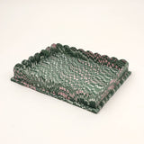 Marbled Scalloped Tray Set - Green Mountain
