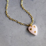 Stone Heart Necklace 16"
