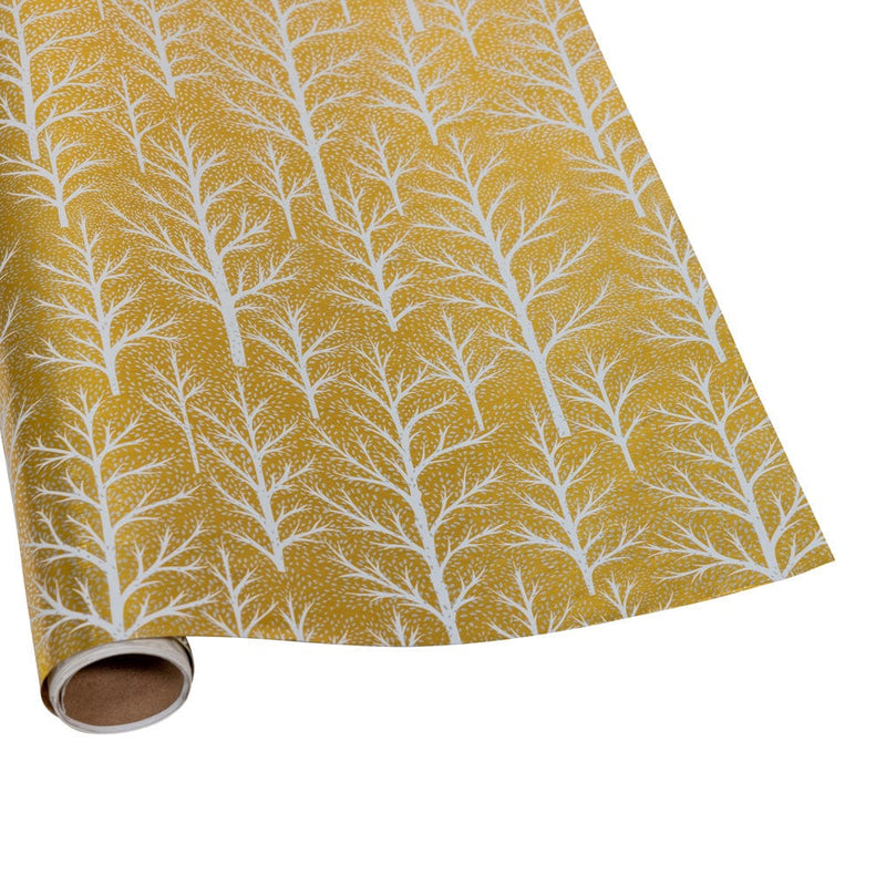 Winter Trees Gold Metallic Wrapping Paper