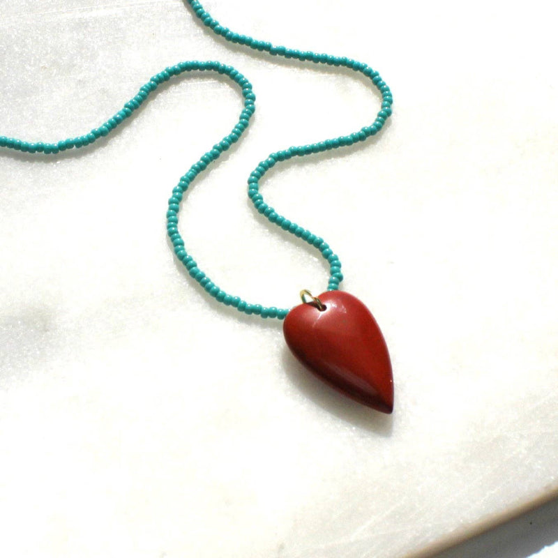 Stone Heart Necklace 18"