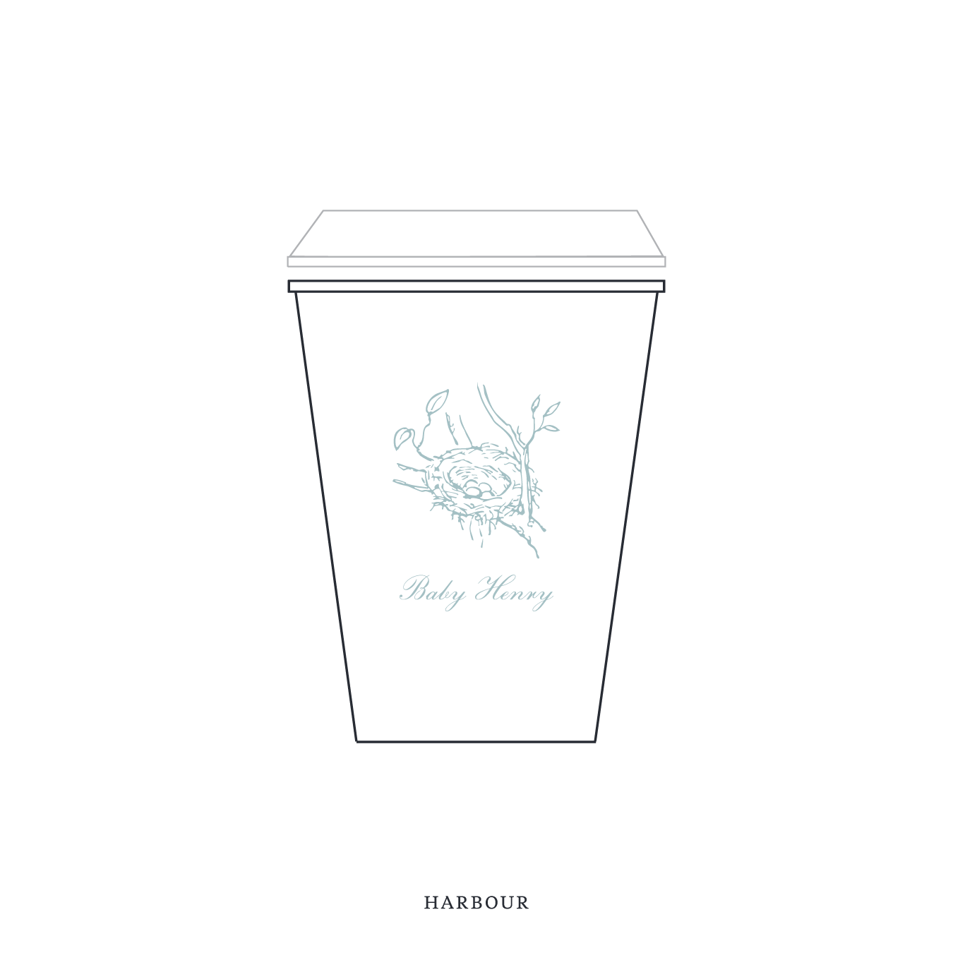 Surrey Motif Paper Cup | 12 oz with Lid