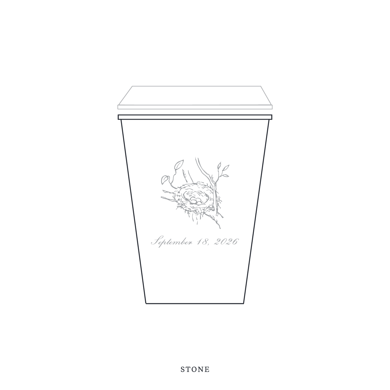Surrey Motif Paper Cup | 12 oz with Lid