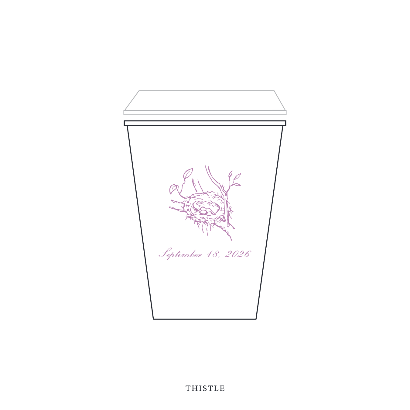 Surrey Motif Paper Cup | 12 oz with Lid