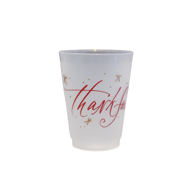 Thankful Friendsgiving Calligraphy Frost Flex Cups