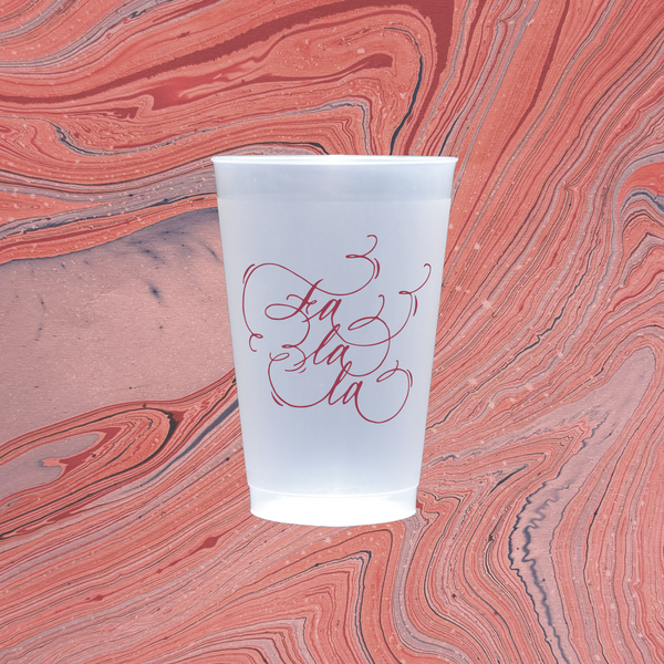 Fa La La Burgundy Calligraphy Cups