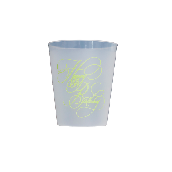 16oz Shatterproof Happy Birthday Calligraphy Cups