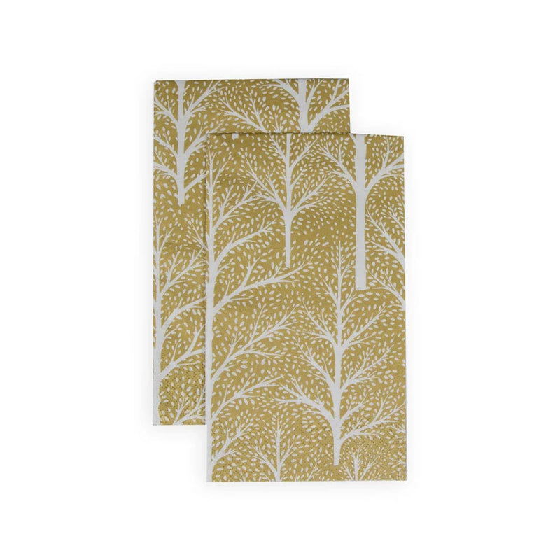 Winter Trees Gold/White Guest Towel