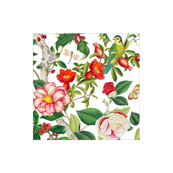 Christmas Chinoiserie White Napkin Box / Cocktail