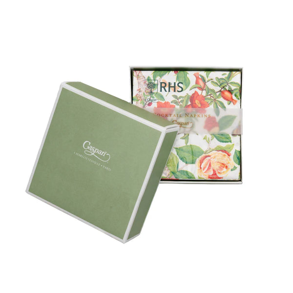 Christmas Chinoiserie White Napkin Box / Cocktail