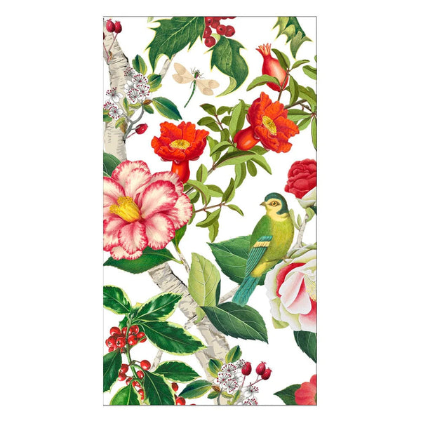 Christmas Chinoiserie White Guest Towel