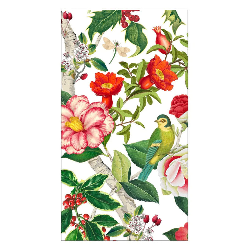 Christmas Chinoiserie White Guest Towel