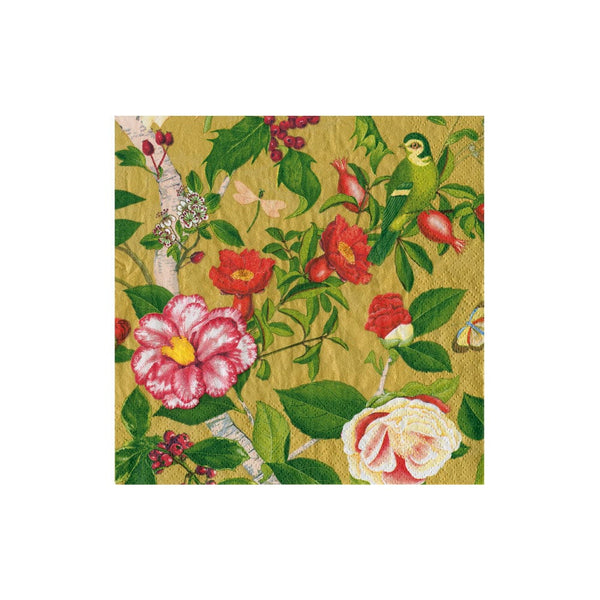Christmas Chinoiserie Gold Napkin Box / Cocktail
