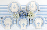 Light Blue Basketweave Dinner Paper Plates