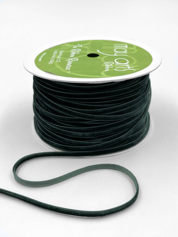 1/8" Dark Green Velvet Cord String