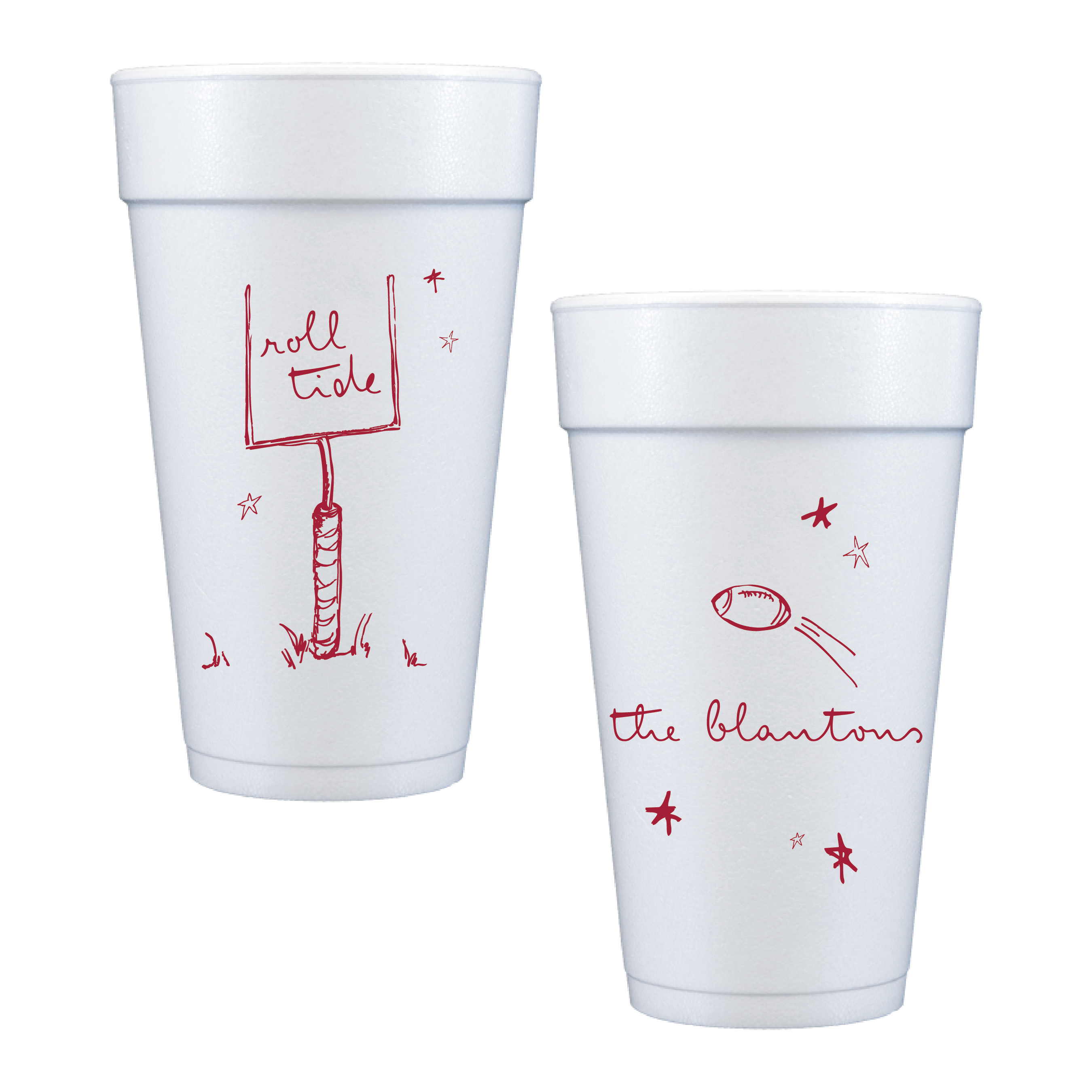 Personalized Roll Tide Game Day Cups