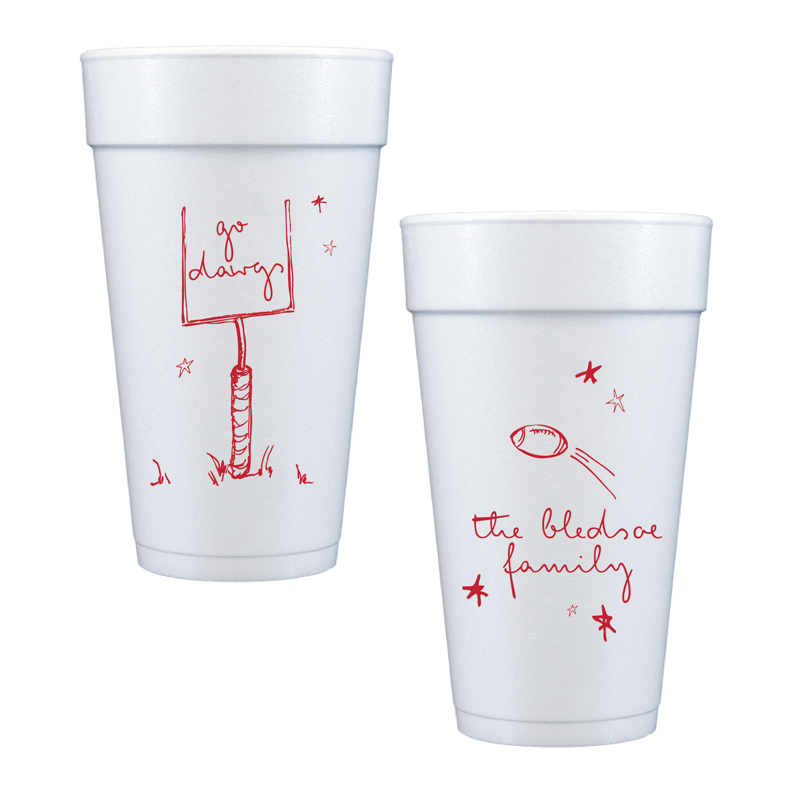 Personalized Go Dawgs Game Day Cups