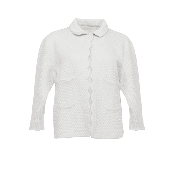 White Quilted Bed Jacket