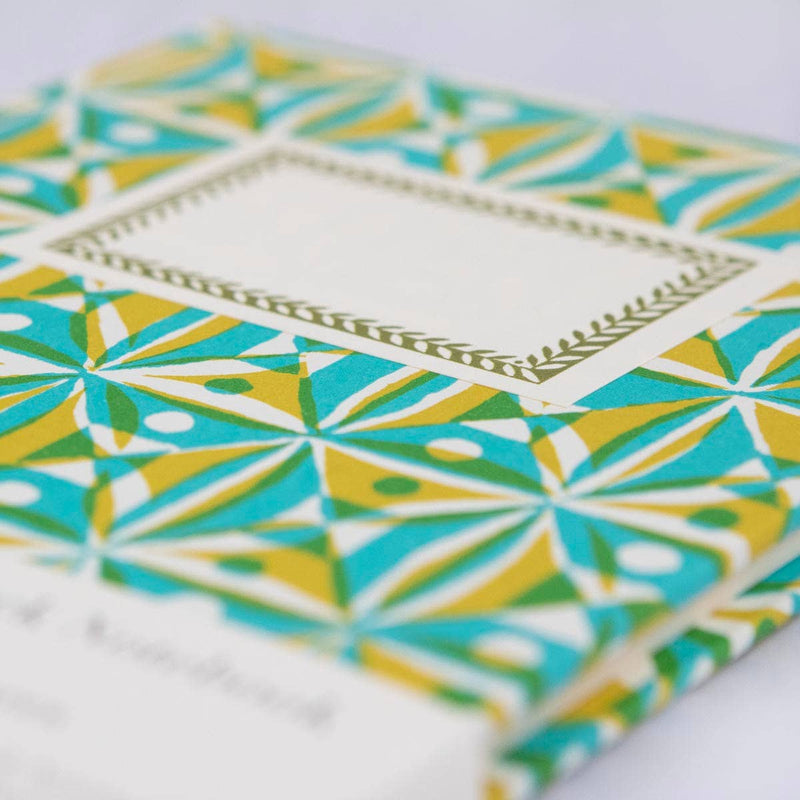 Hardback Notebook Kaleidoscope Yellow and Turquoise