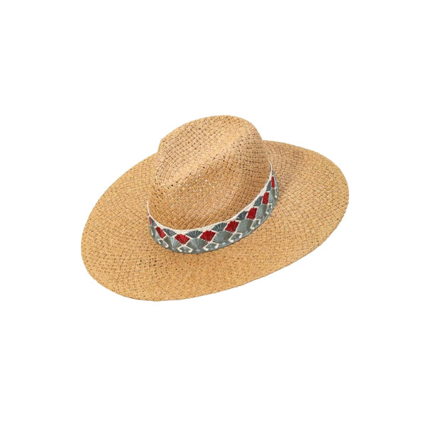 Fan Pattern Straw Hat