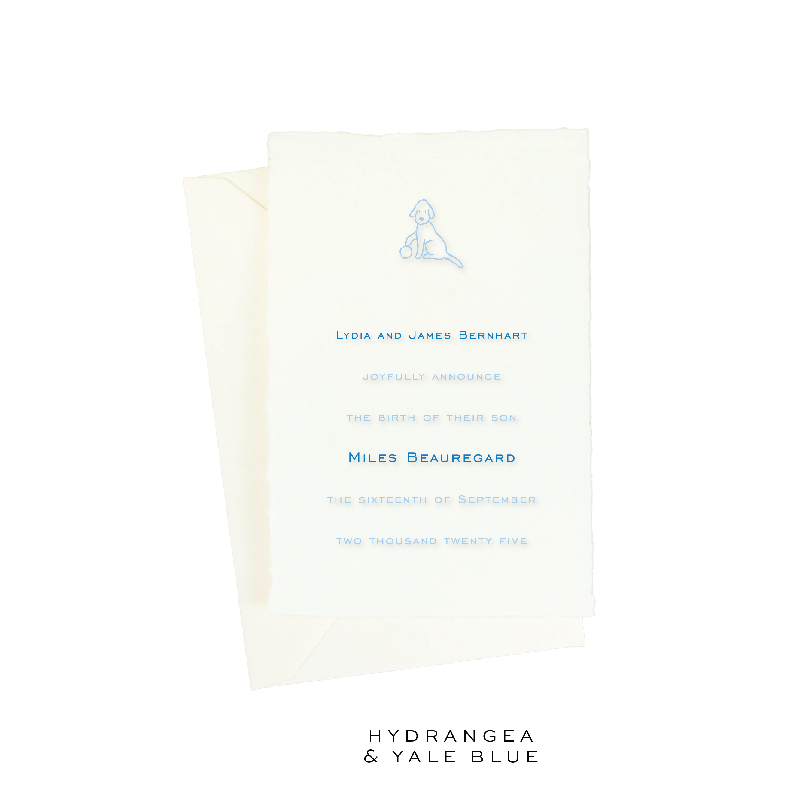 Miles Petite 2-color Engraved Birth Announcement