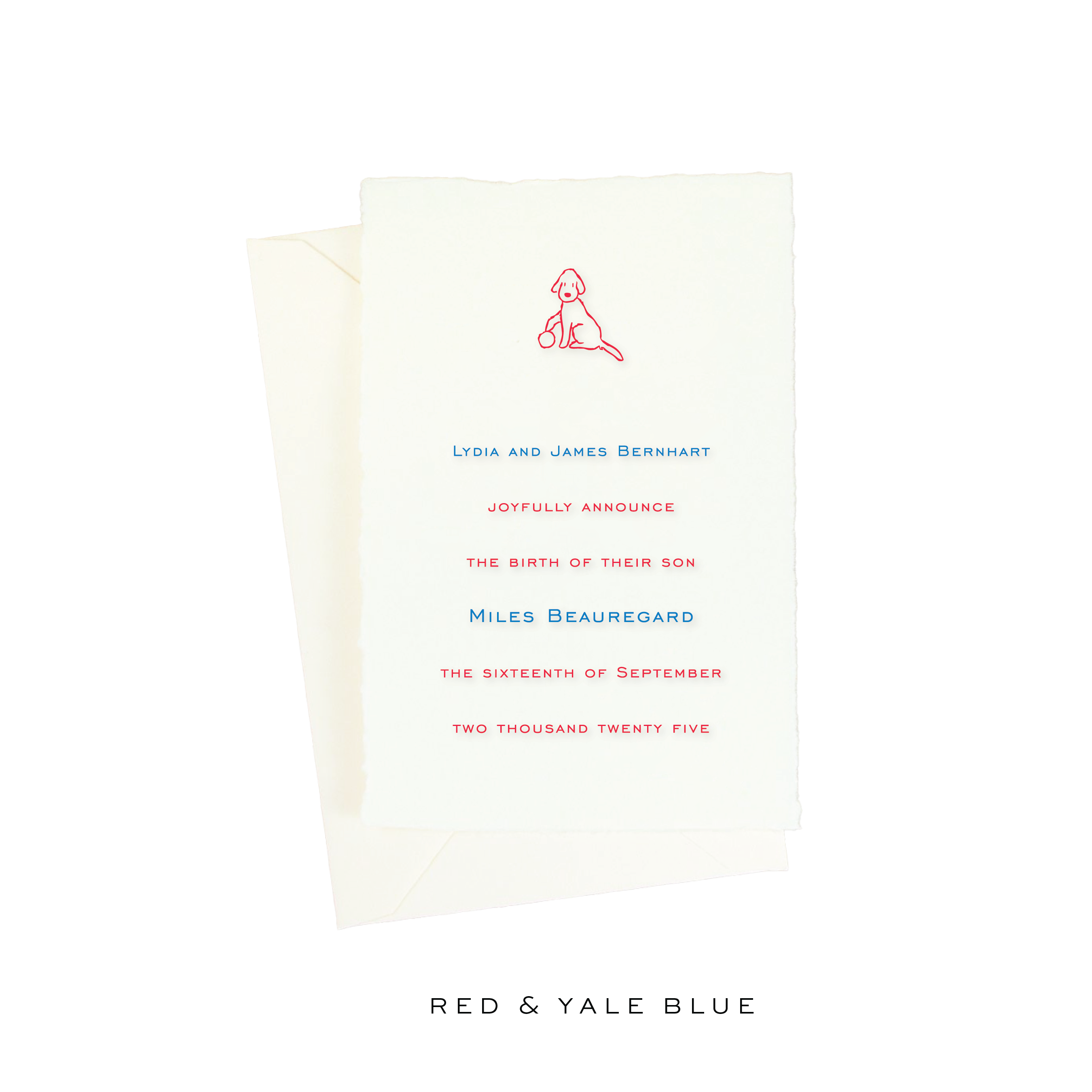 Miles Petite 2-color Engraved Birth Announcement