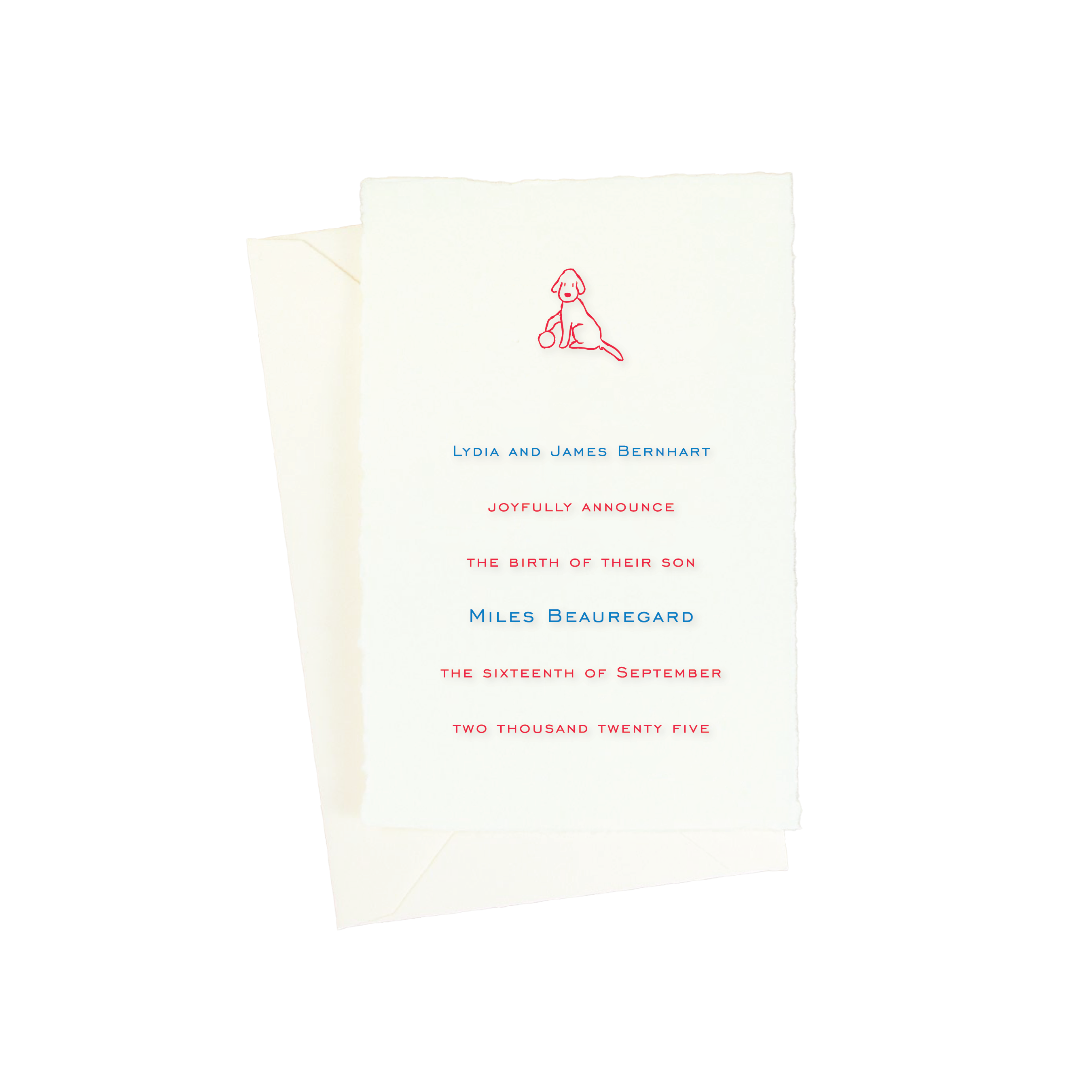 Miles Petite 2-color Engraved Birth Announcement