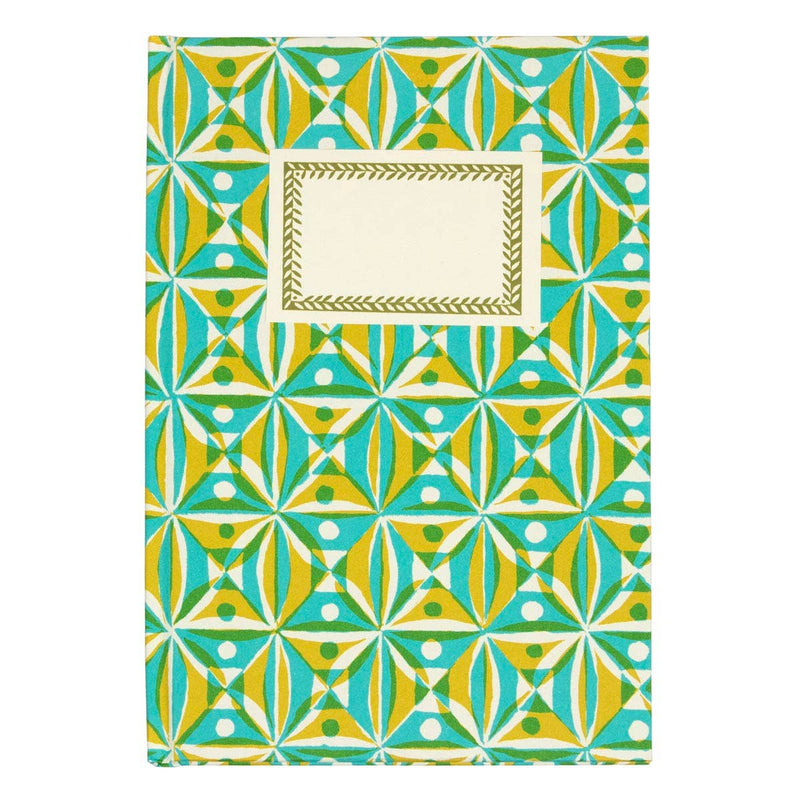 Hardback Notebook Kaleidoscope Yellow and Turquoise