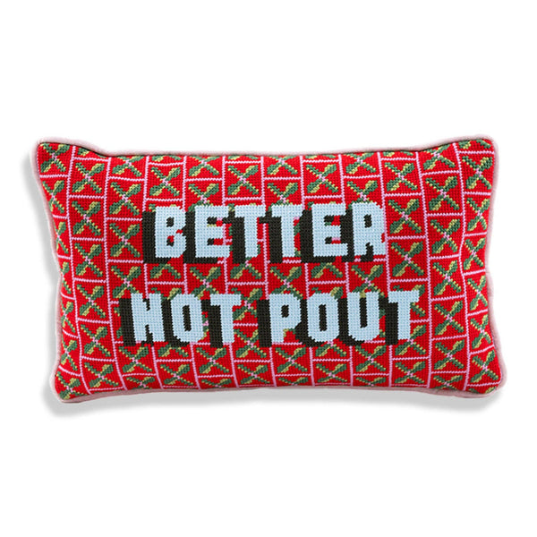 Better Not Pout Needlepoint Pillow