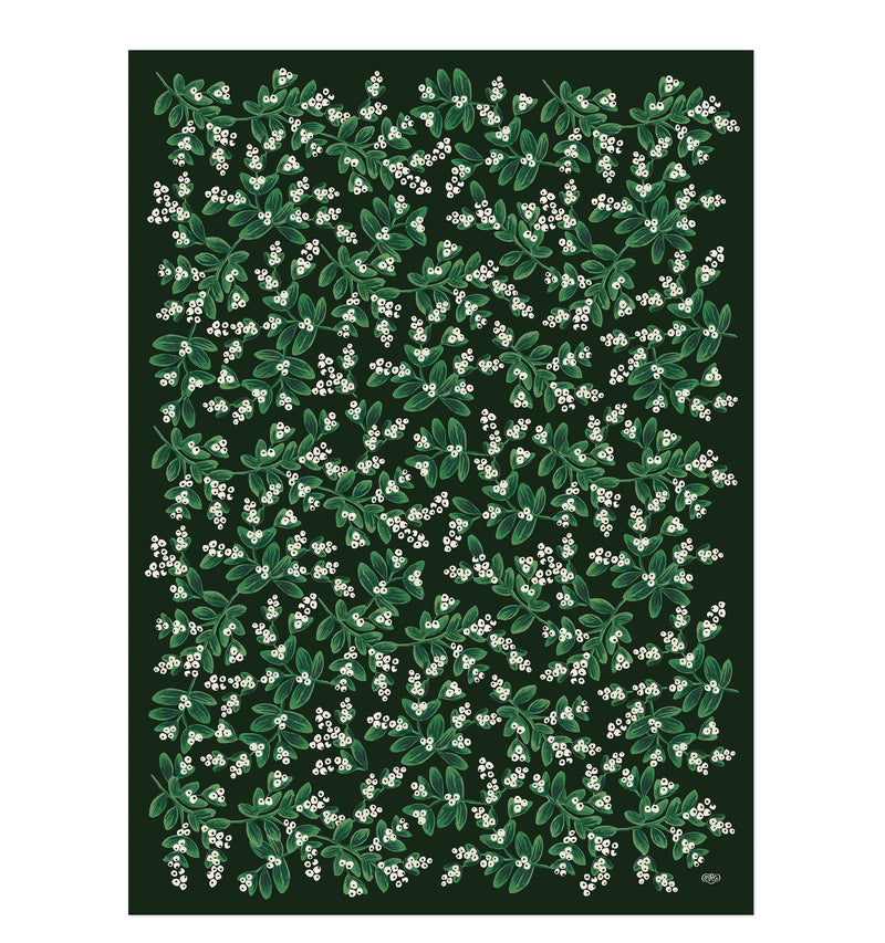 Roll of 3 Evergreen Mistletoe Wrapping Sheets