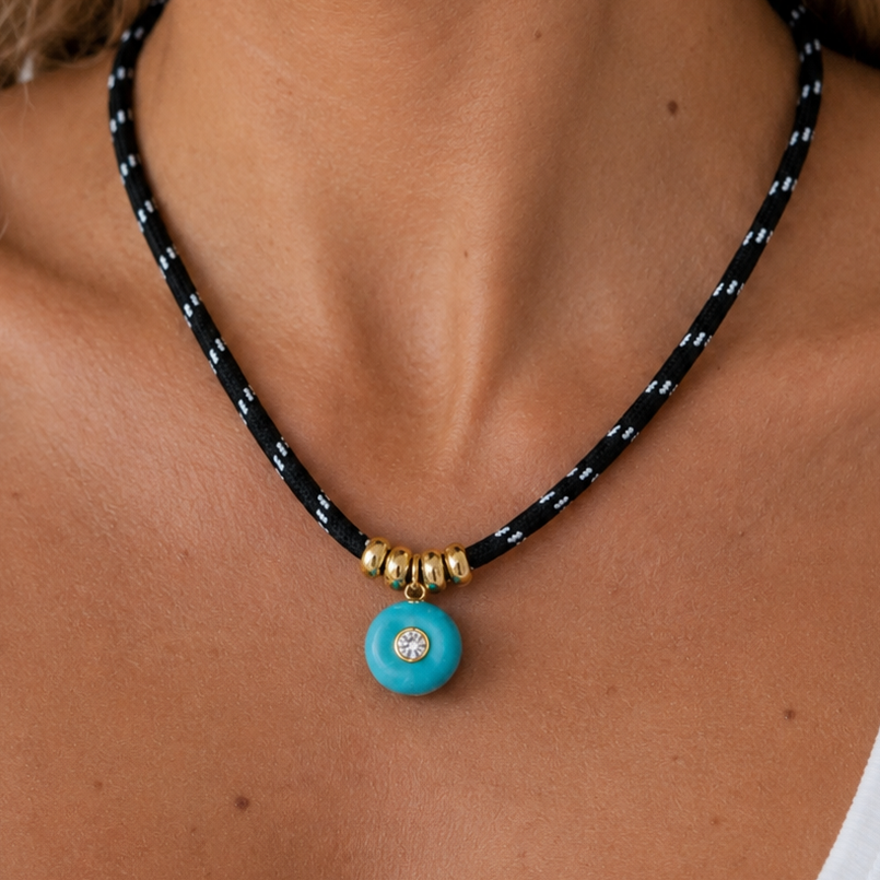 Turquoise Tide Cord Necklace