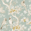 Scenic Songbirds Celadon Cocktail Napkin