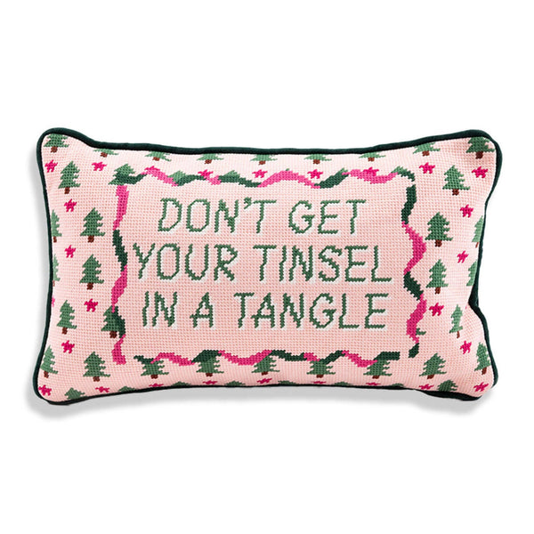 Tinsel in a Tangle Needlepoint Pillow