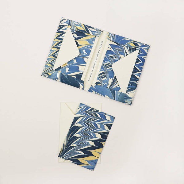 Marbled Greeting Card Set - Indigo