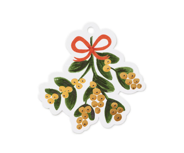 Pack of 8 Mistletoe Die-Cut Gift Tags