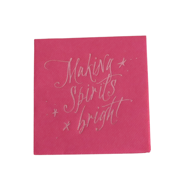 Making Spirits Bright Cocktail Napkins, Pink