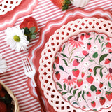 Pink Basketweave Dinner Paper Plates