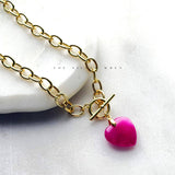 Pink Heart Toggle Necklace
